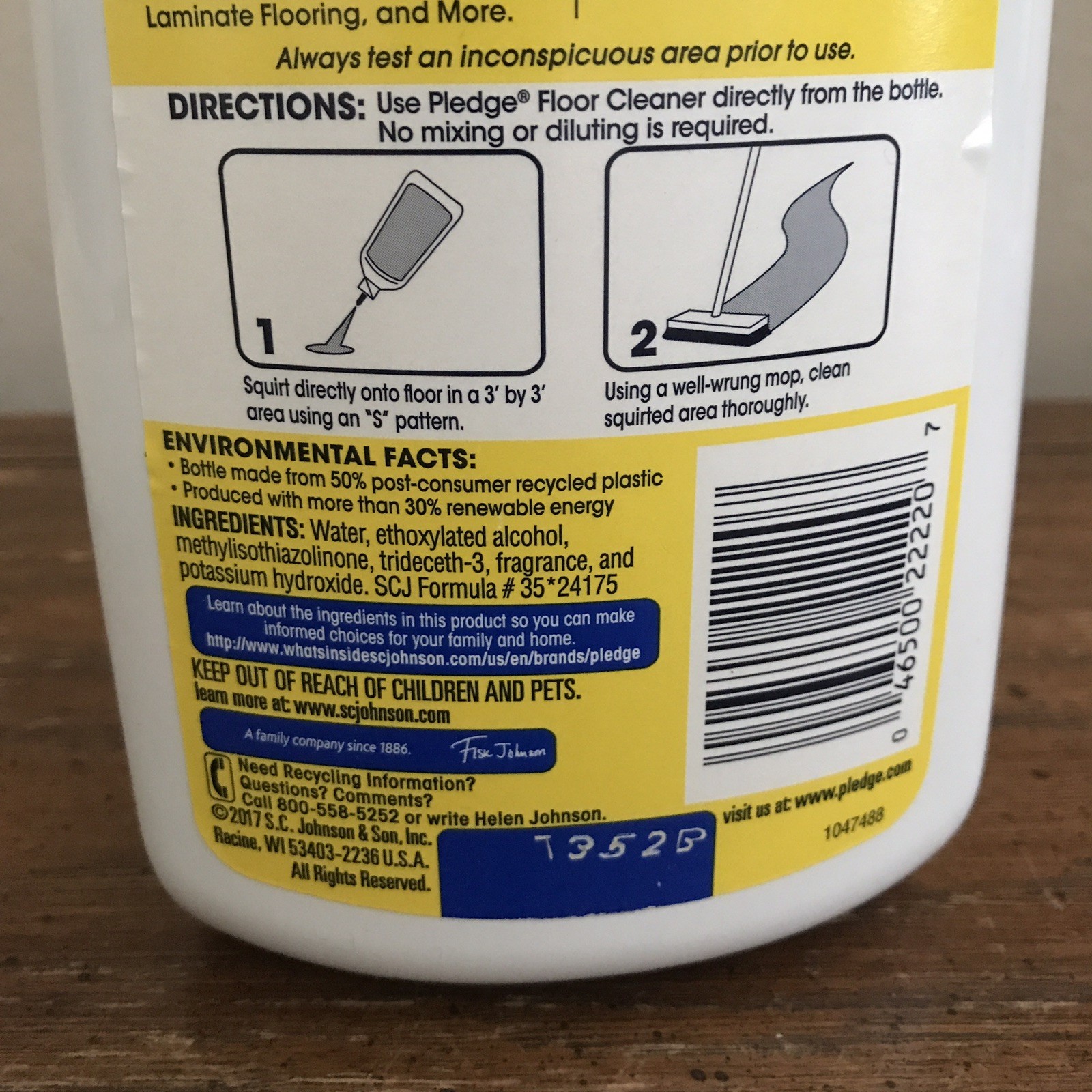 Pledge Clean It Multisurface Floor Cleaner Rainshower – 27oz. – Roughly 95% Full