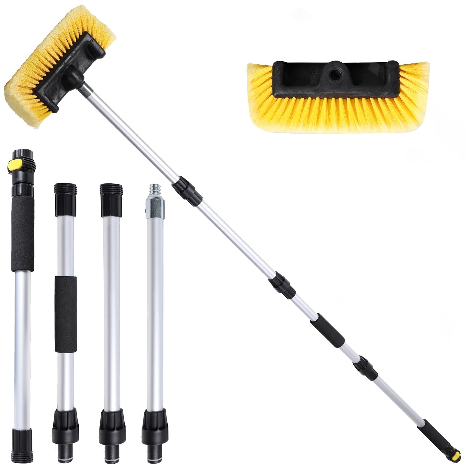 NAVAPAL Car Wash Brush with Long Handle for Car Truck Boat Washing (Yellow, 69 i