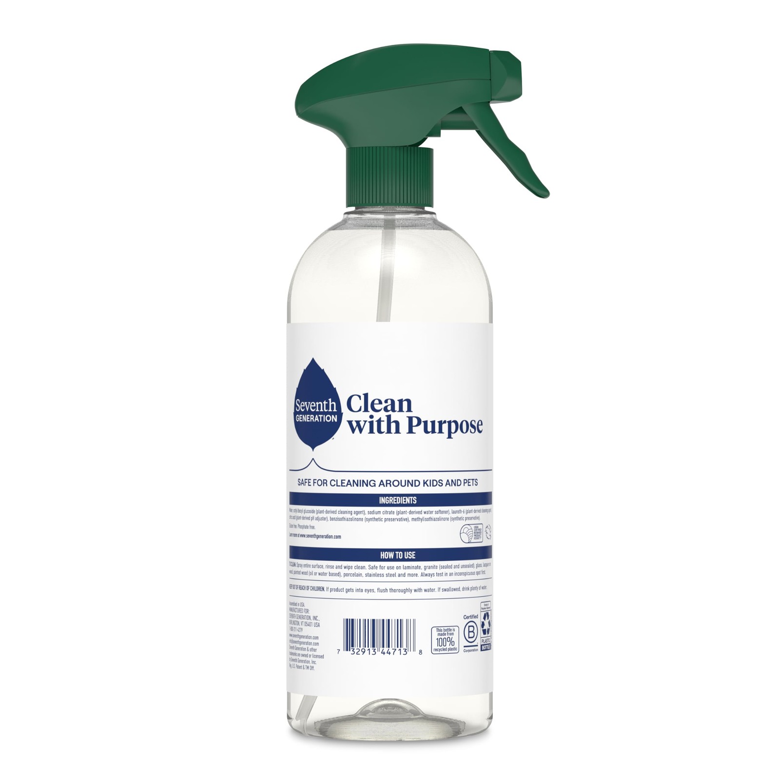 Seventh Generation All Purpose Cleaner, Free & 23 Fl Oz (Pack of 4), White