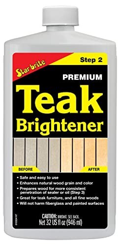 Teak Brightener for Natural Wood Grain – Restores Color & Prepares for Oil/Stain
