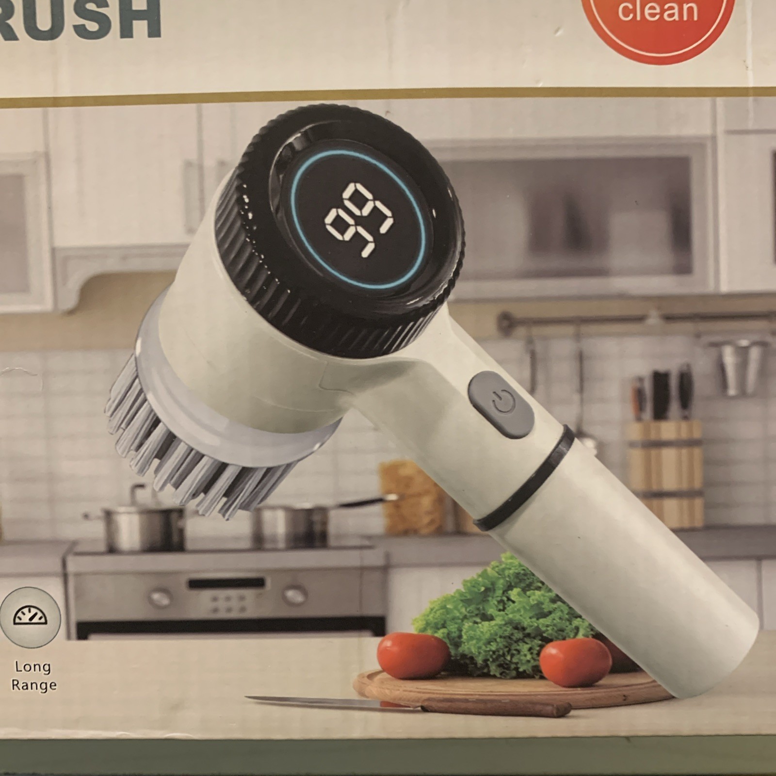Cordless Electric Spin Scrubber 3-Speed Power Cleaning Brush w/Battery Display