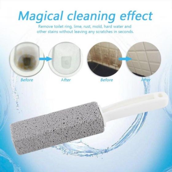 2 Pack Toilet Cleaner Stone with Handle, Easy Scrub for Tough Stains