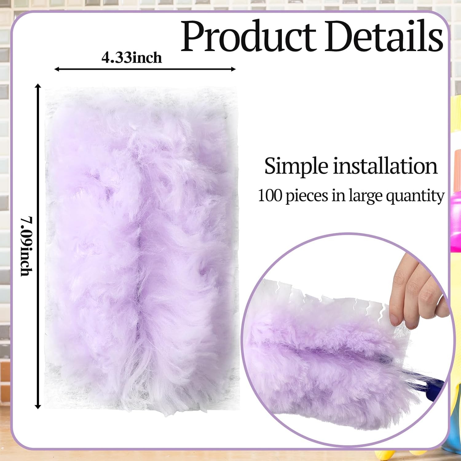 100 Pcs Duster Refills Compatible w/ Swiffer Dusters Bulk Disposable Replacement