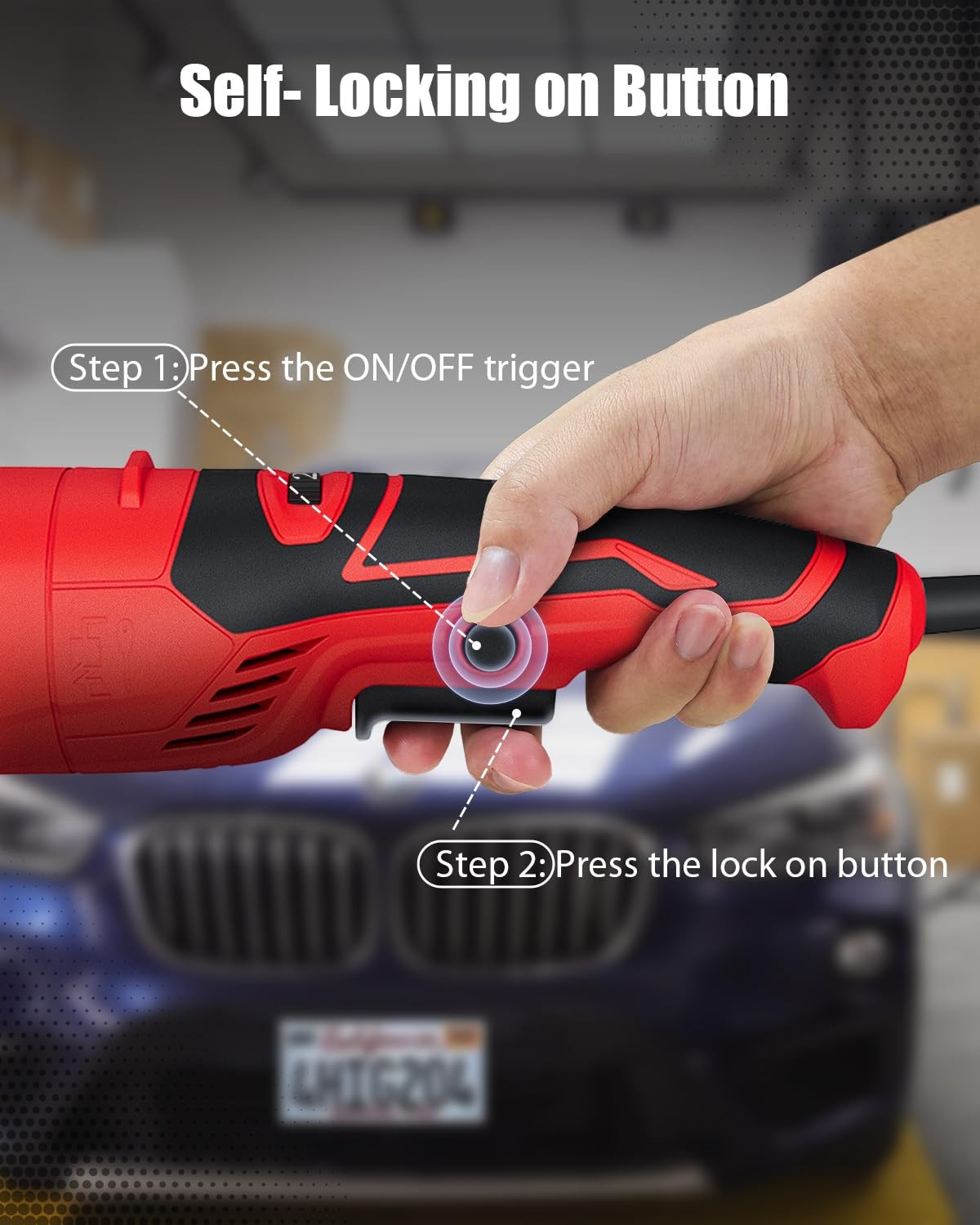 AVID POWER Car Buffer Polisher, 1200W 7 Inch/6 Inch Rotary Buffer Waxer, 6 Va…