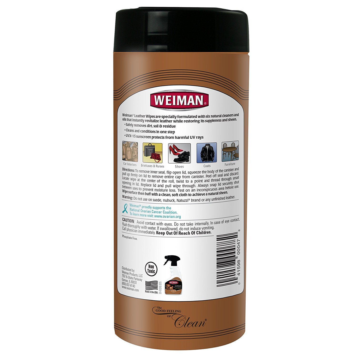Weiman 30 LEATHER WIPES AUTO INTERIORS HOME FURNITURE SHOES COATS PURSES