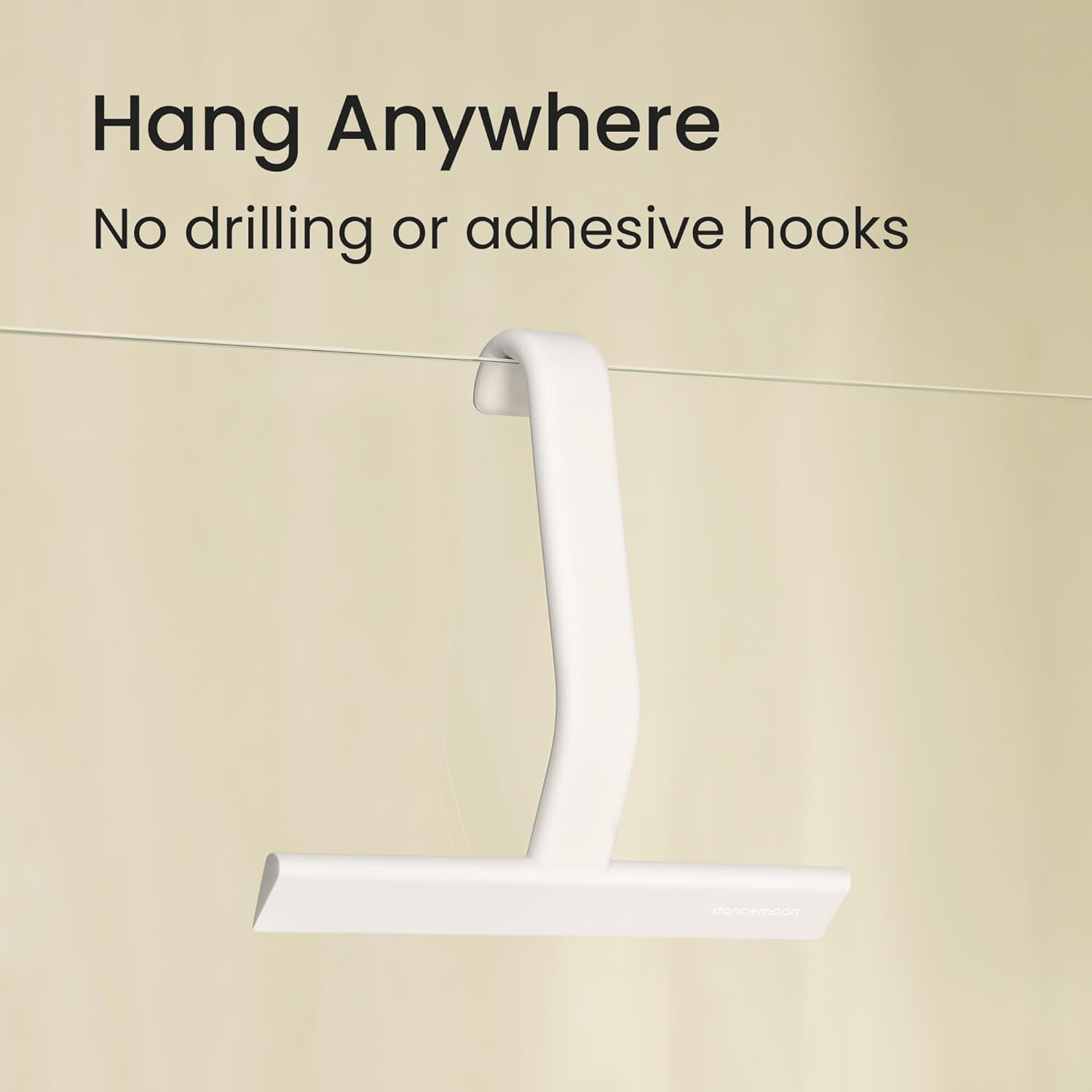 Dancemoon Justhang Shower Squeegee for Glass Doors, All-In-One Piece Silicone Sq