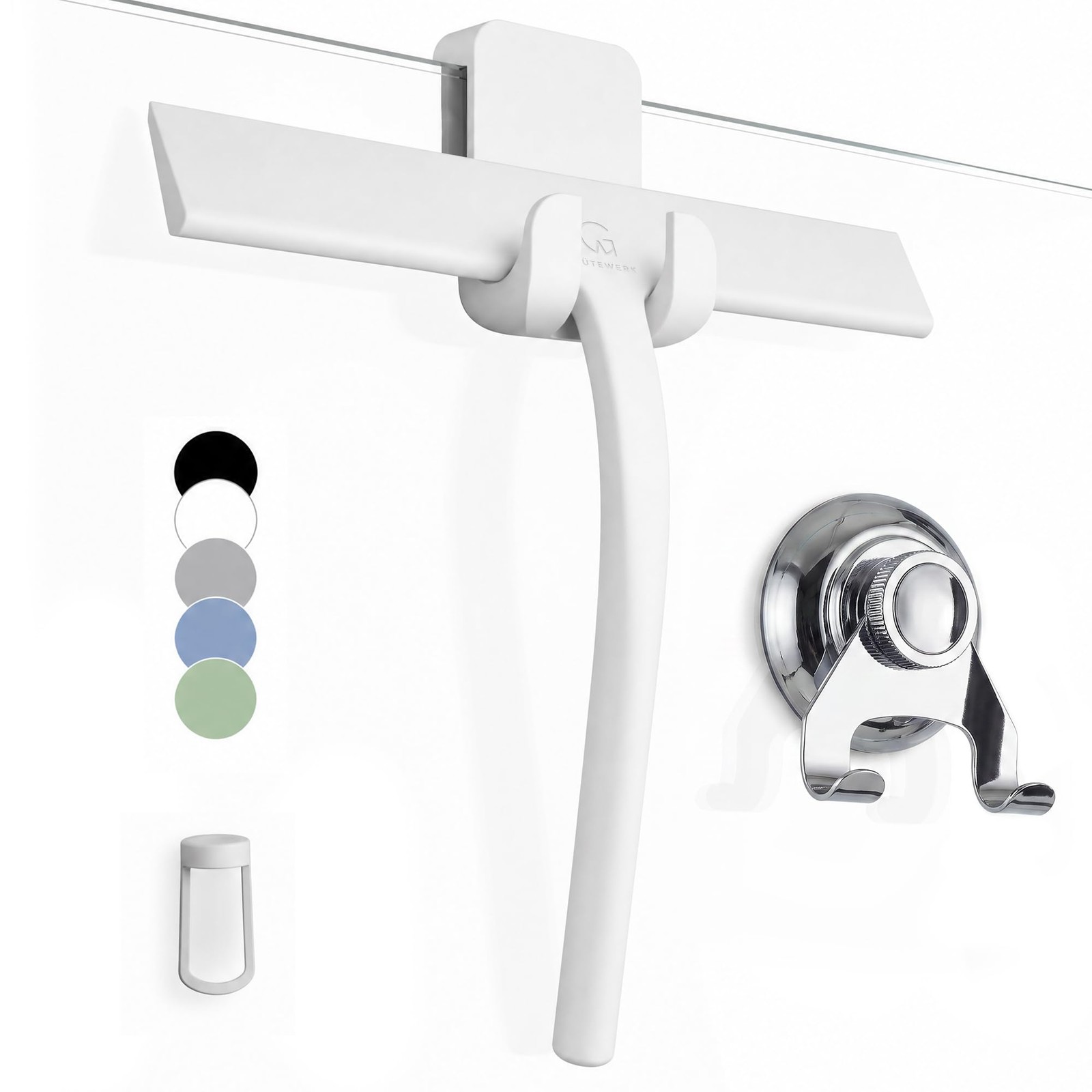 GÜTEWERK Silicone Shower Squeegee for Glass Doors & Mirrors with Stainless St…