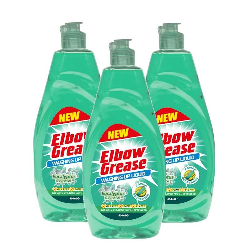 Elbow Grease Eucalyptus Washing Up Liquid 600ml (3 Pack)