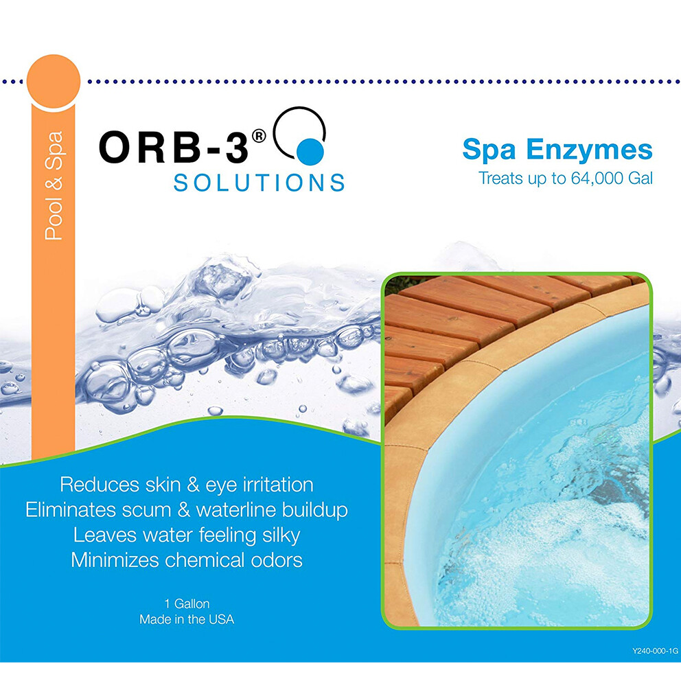 Orb-3 Spa Enzymes 1 Gallon- Eliminate Scum Lines in Spas & Hot Tubs Y240-000-1G