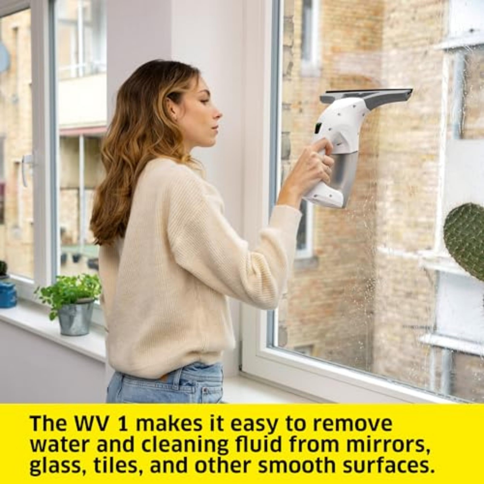 WV 1 Window Vacuum Squeegee 10″ – Perfect for Showers, Mirrors, Glass, and Co…