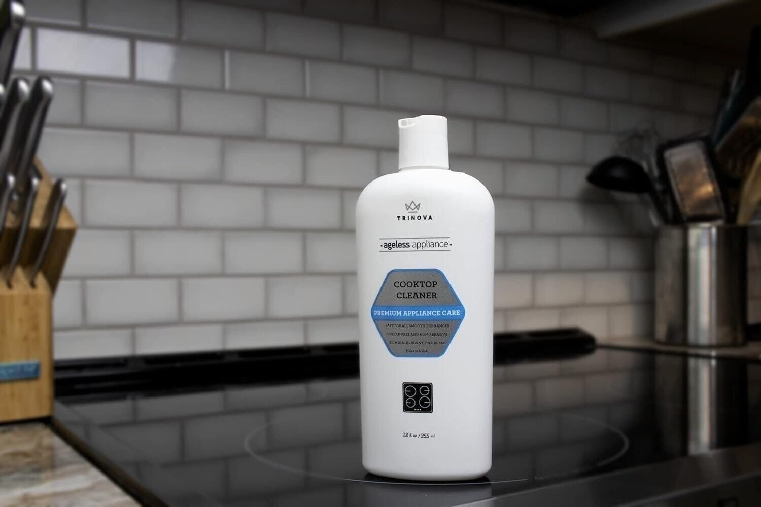 TriNova Premium Cooktop Cleaner and Scrubbing Pads. Best Cleaning Kit