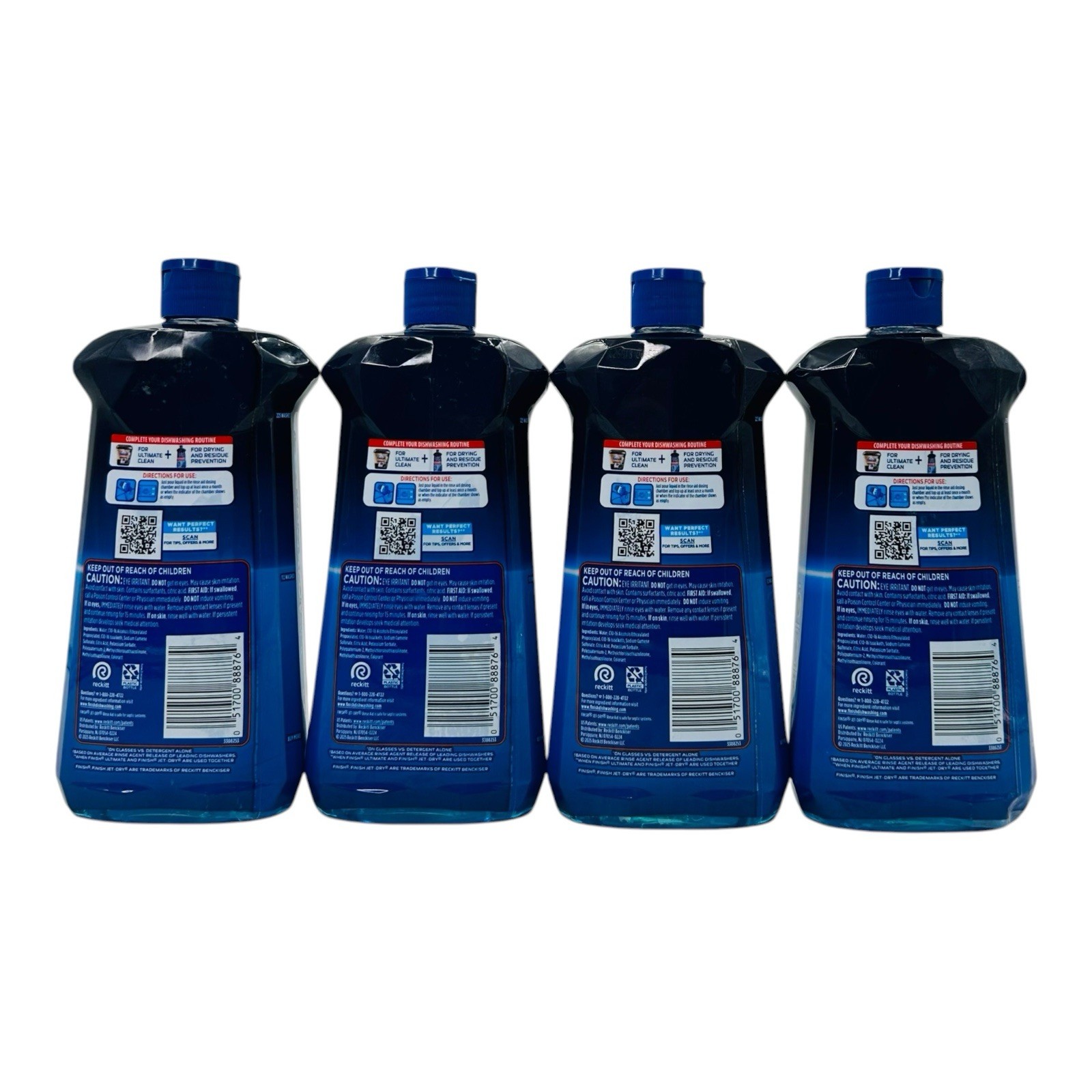 4 Count Finish Jet-Dry Rinse Aid 3 in 1 Prevents Spots, Sines & Protects, Dries