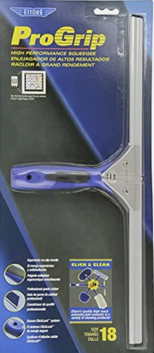 Ettore 60018 ProGrip 18″ in. Professional Stainless Steel Window Squeegee