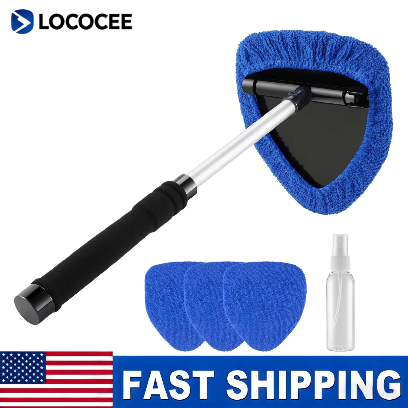 Windshield Cleaning Tool Kit Car Window Glass Wiper Cleaner Brush Pad Extendable