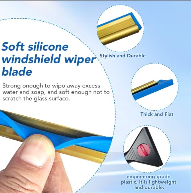 2 in 1 Window Squeegee & Squeegee Broom, 13.78″ Heavy Duty Floor Squeegee Mop…