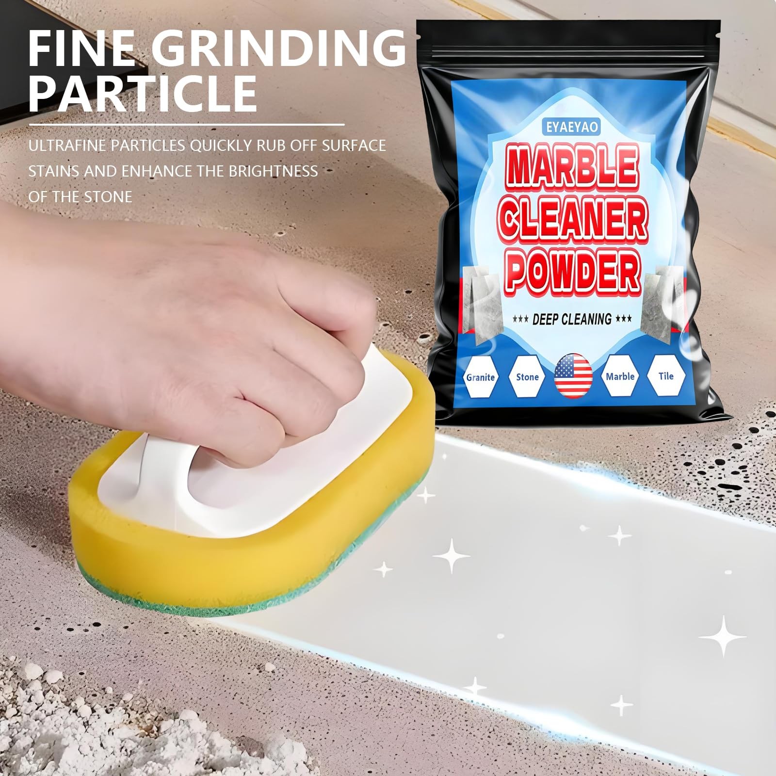 Granite Countertop Cleaner Powder, Marble Cleaner Powder, Marble Polishing Po…