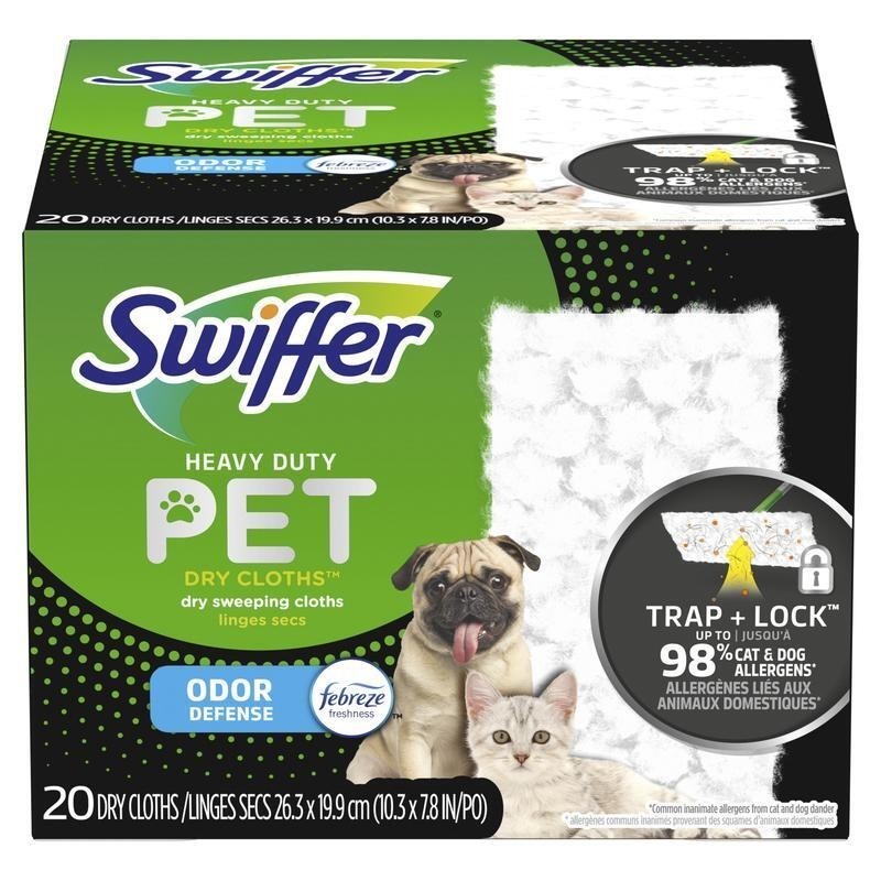 Heavy Duty Pet Dry Refills Febreze Odor Defense 20 Ct Pads Deep Cleaning New