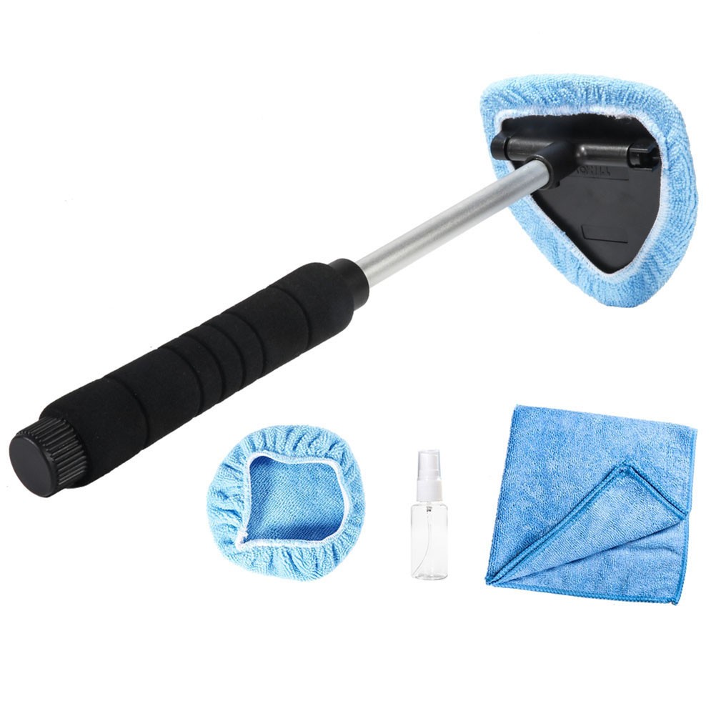 5Pcs Dust Brush for Car and Home Cleaning Telescopic Handle Blue Microfiber