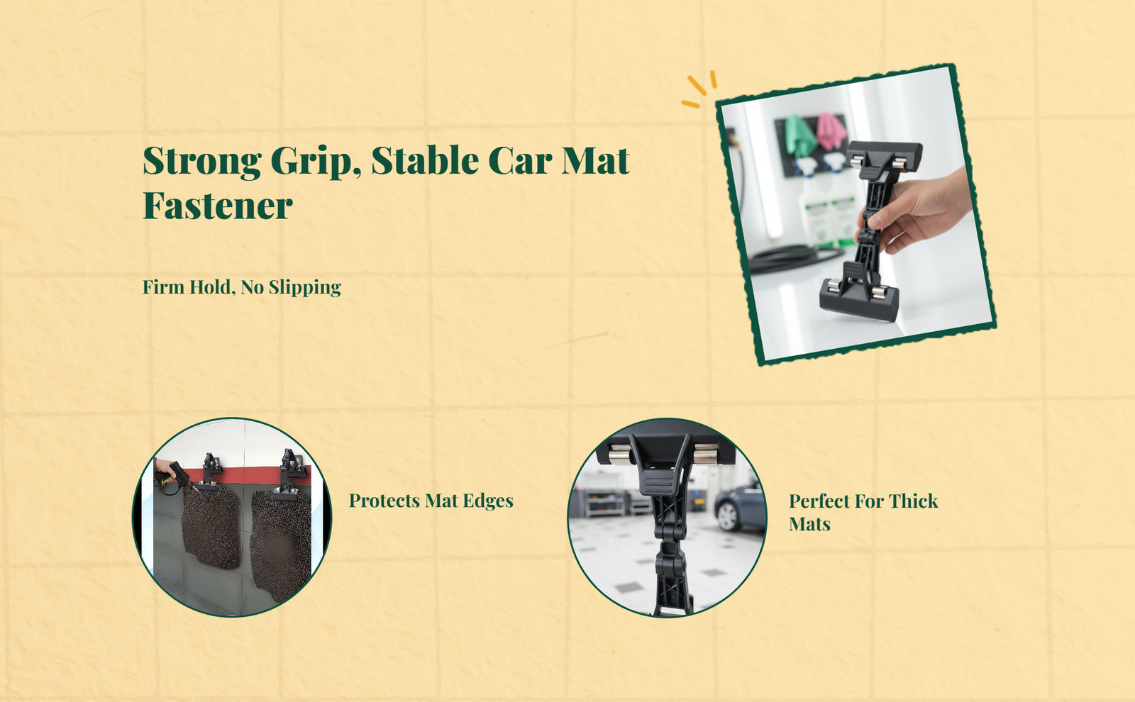 Car Mat Clamp, Stainless Steel Floor Mat Hanger, sturdy Cleaning Fastener