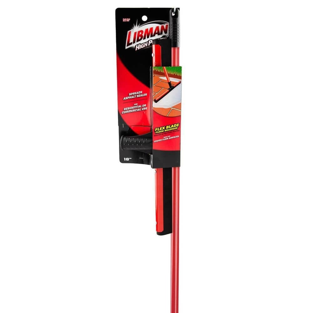 18 in. Flex Foam Blade Floor Squeegee with 52 Handle Steel Straight Durable New
