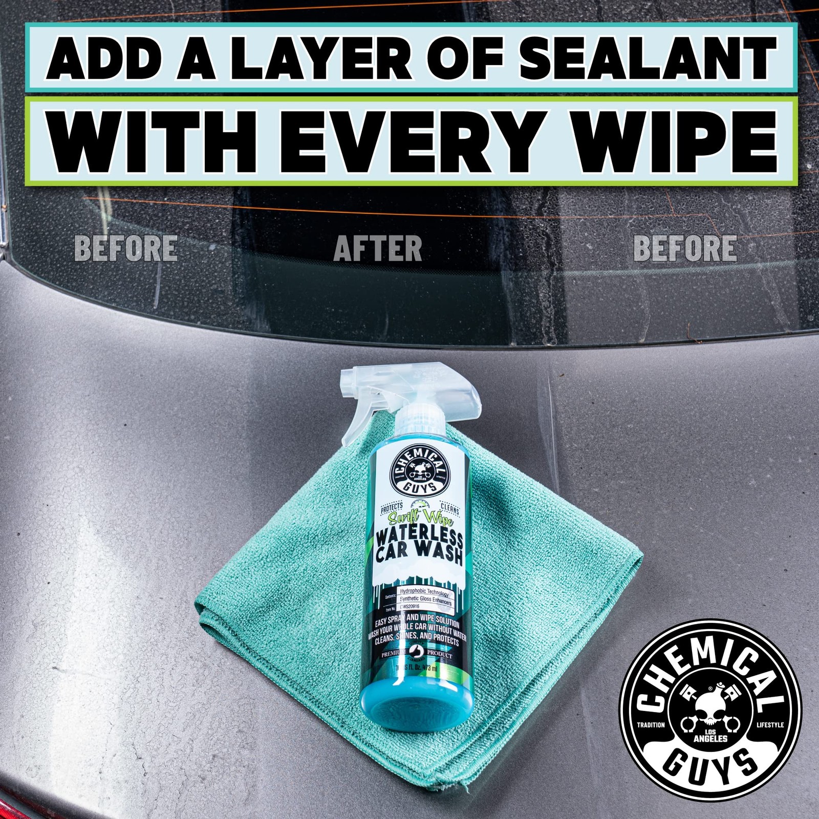 Waterless Car Wash Spray 16oz High Lubrication Safe Exterior Cleaning Shine