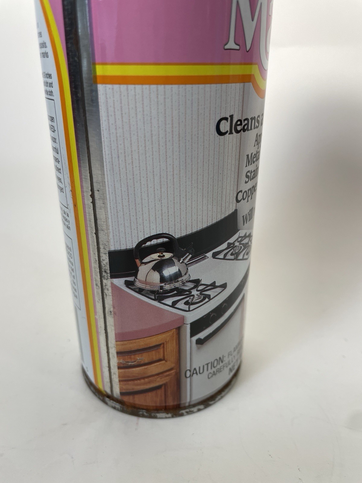 Vtg PINK Full Kitchen Magic 13oz Aerosol Cleaner Spray Metal Polish USA 80s