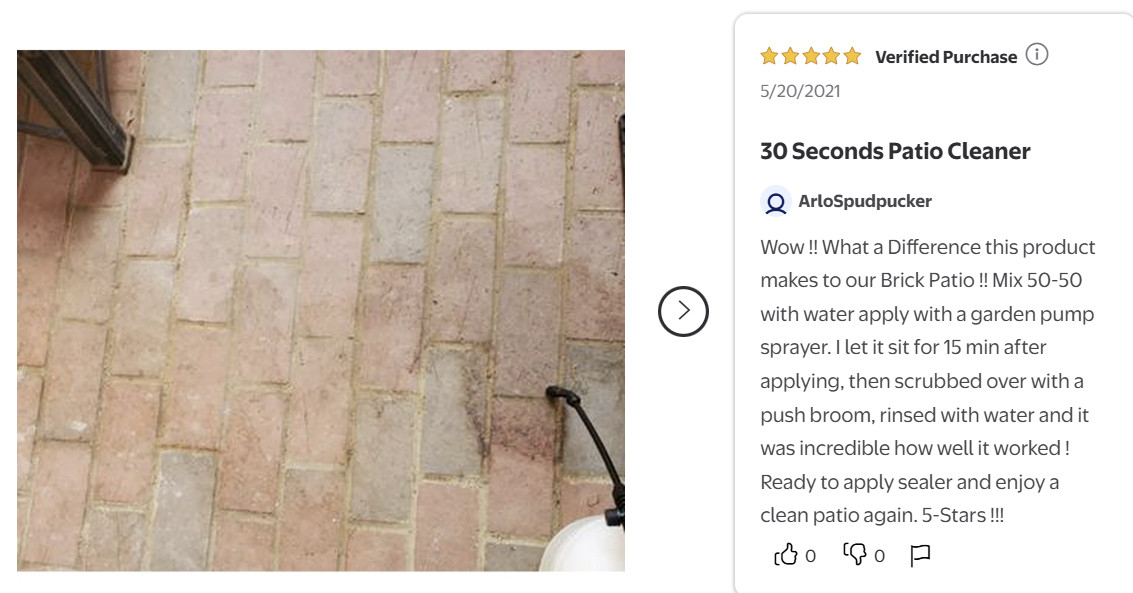 30 SECONDS Outdoor Cleaner for Stains from Algae, Mold and Mildew 1 Gallon