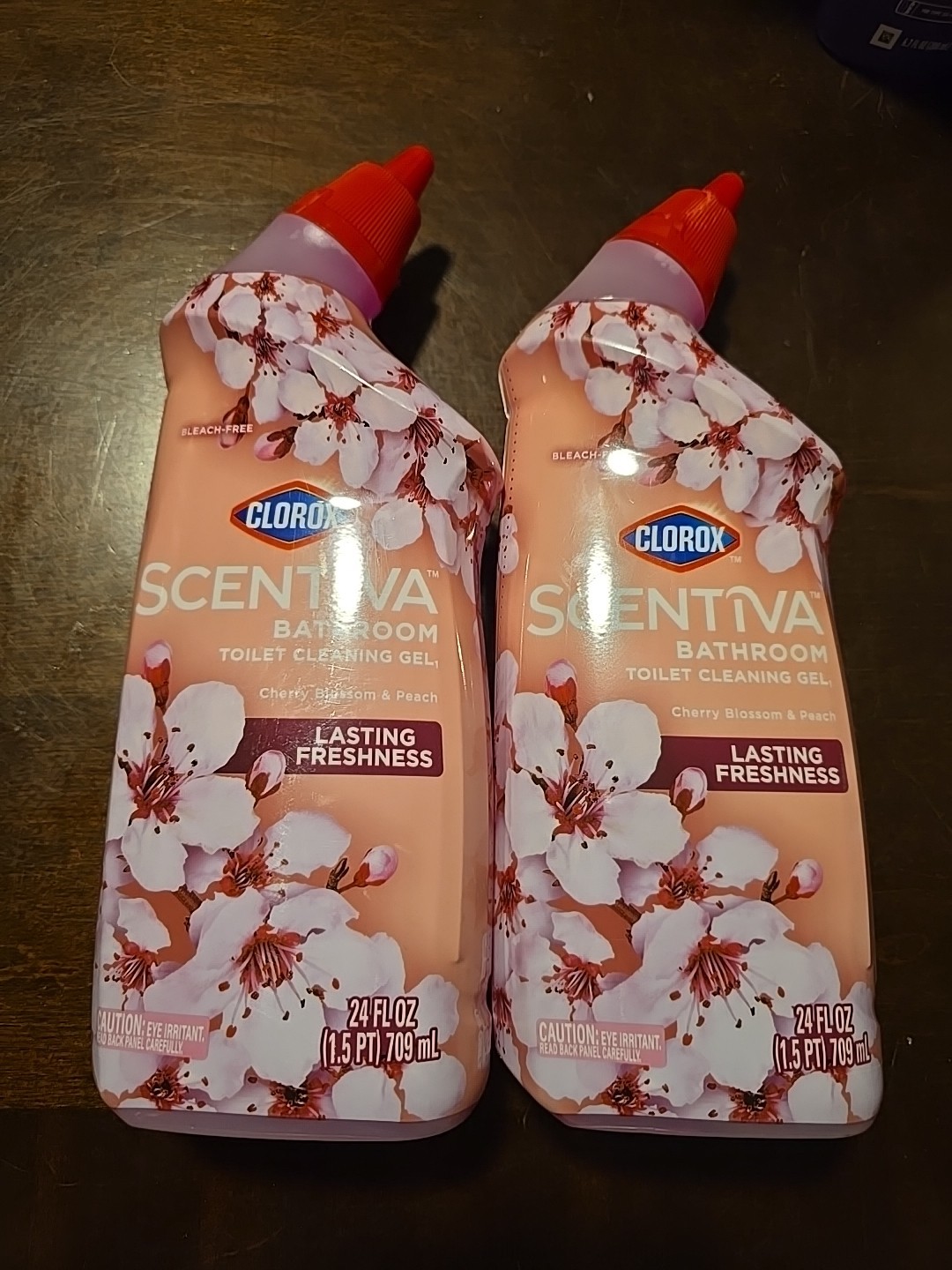 2 Clorox Scentiva Toilet Bowl Cleaner Gel Cherry Blossom Peach 24oz (BN43)
