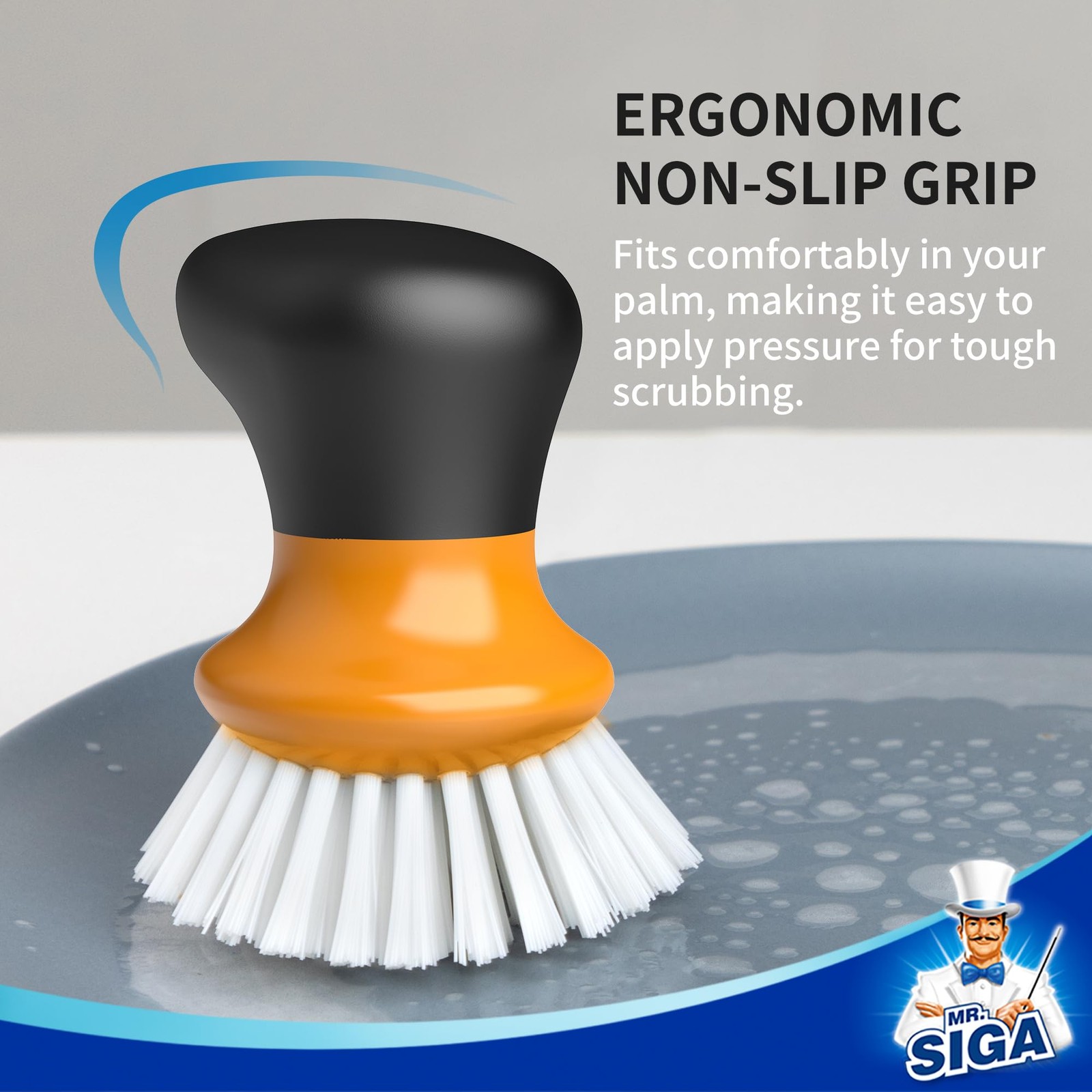 Dish Scrub Brush, Palm Brush Dish Scrubber with Ergonomic Grip, Kitchen Brush…