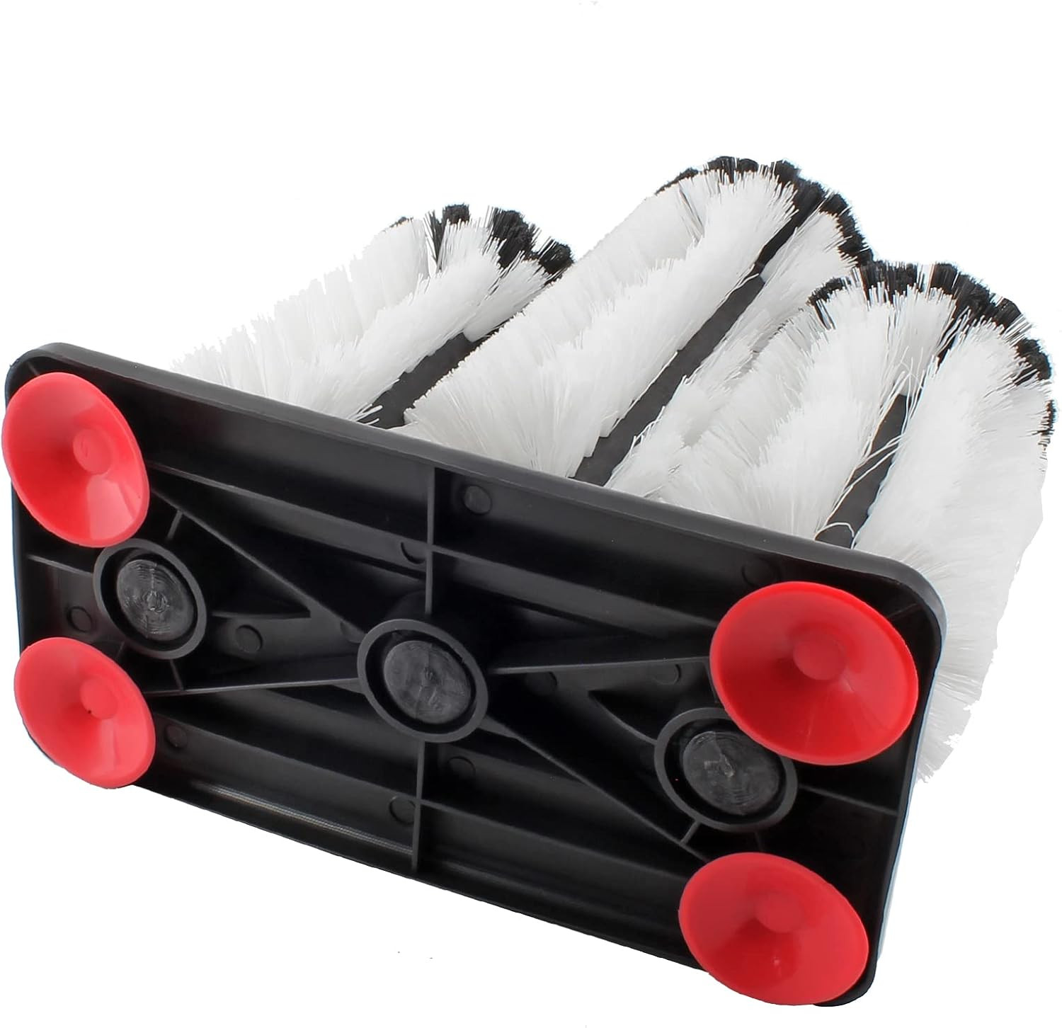 3 Brush Bar Glass Washer with Suction Base, Commercial Brush Cleaner Bristle Bru