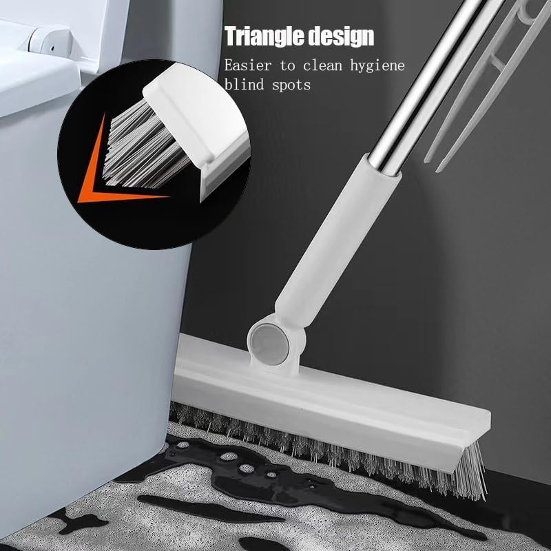 Floor Scrubbing Brush with 57″ Adjustable Long Handle,3 in 1 Living Grout Bru…