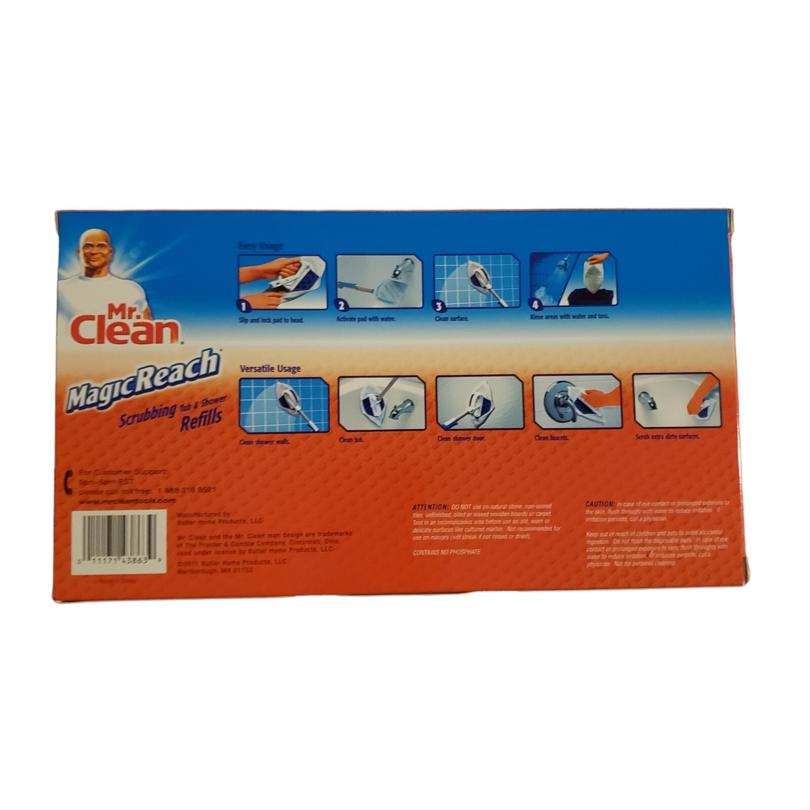 Mr. Clean Magic Reach Scrubbing Tub And Shower Pad Refills 8 in Box DISCONTINUED