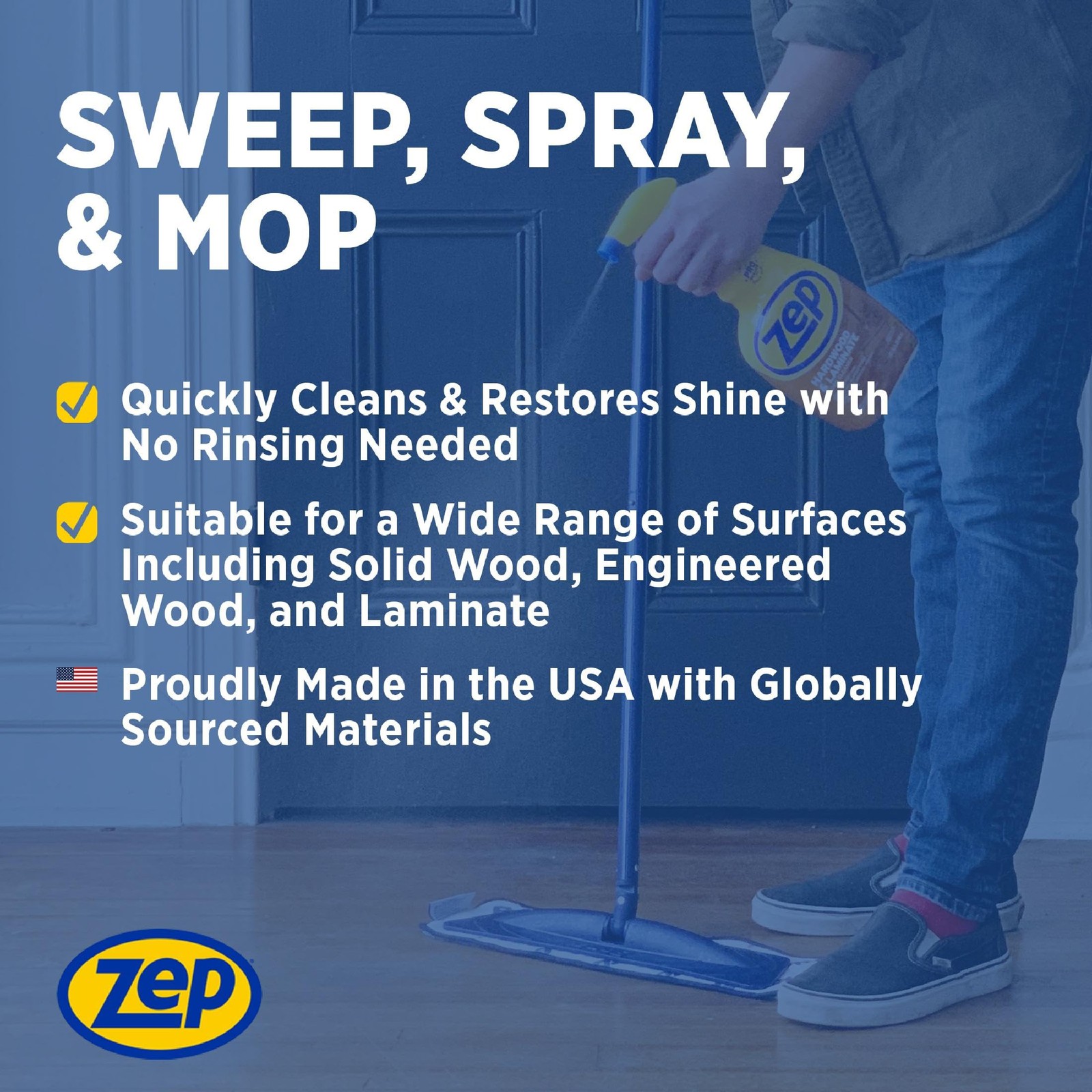 Hardwood Laminate Floor Cleaner 32 oz Wood Polish Stain Scuff Remover Shine