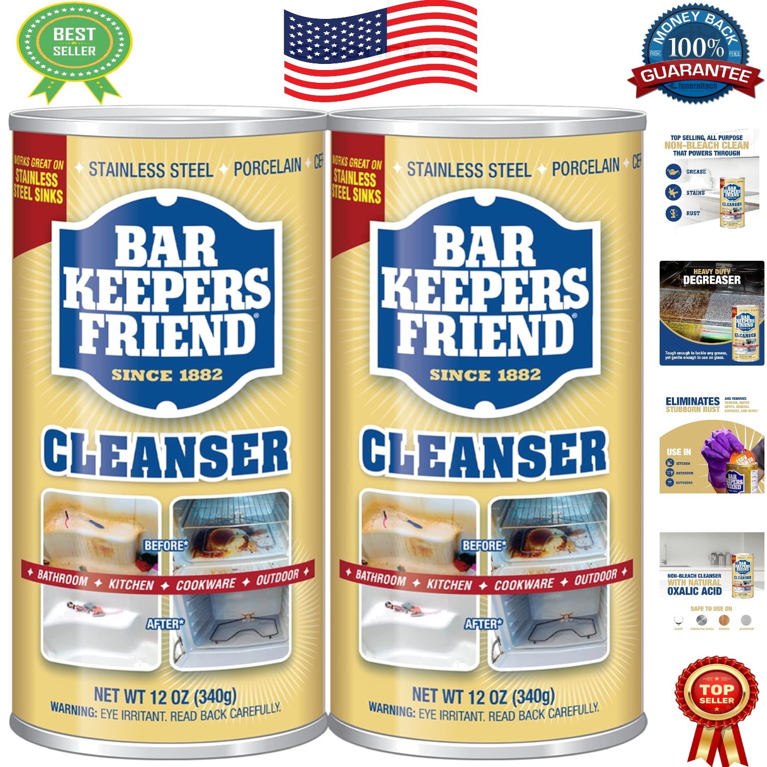 Trusted Powder Cleanser 2-Pack – 12 oz Each for Kitchen & Bathroom Cleaning