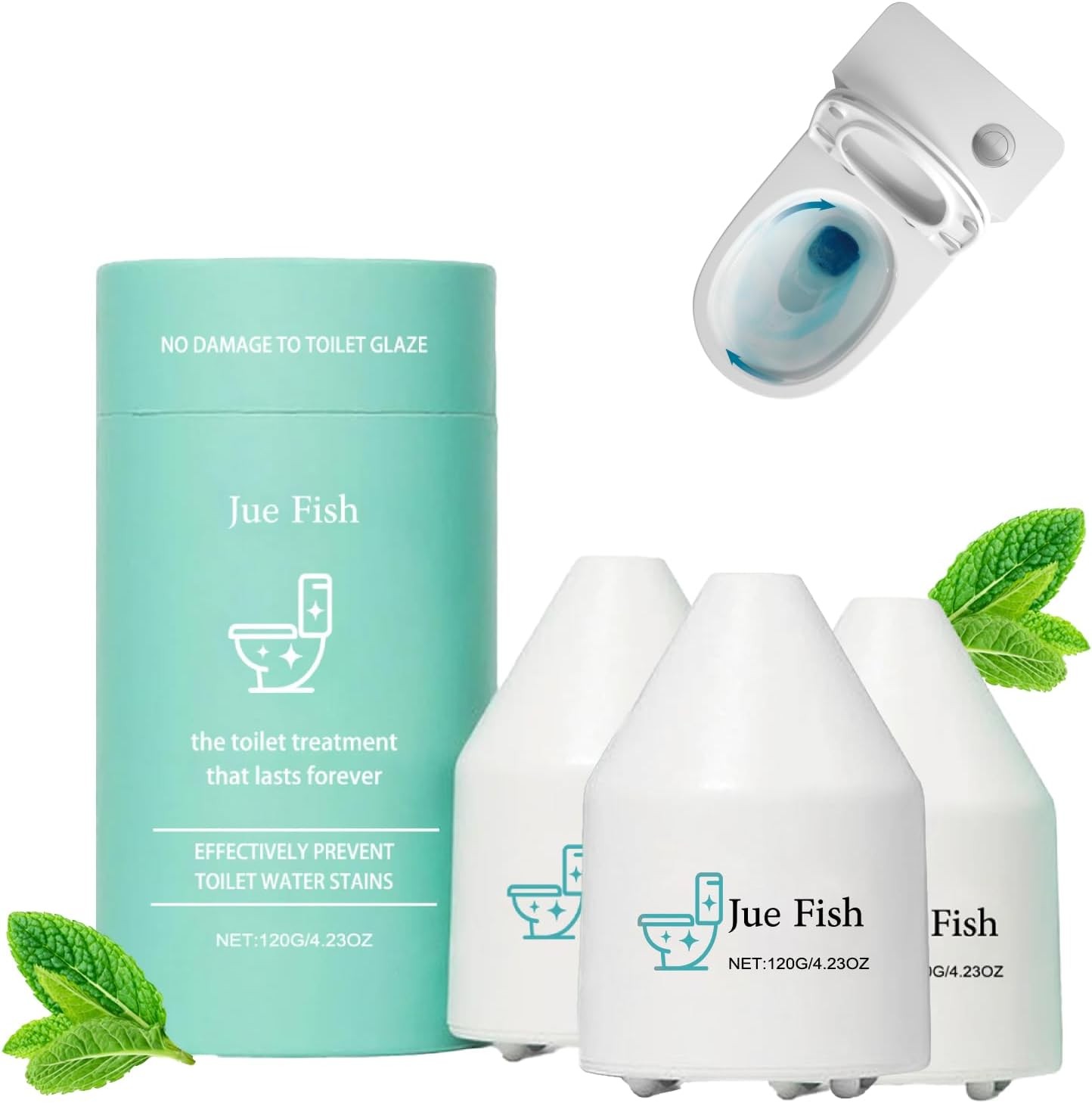 5X Jue Fish Toilet Bowl Cleaner, Crazy Clean Toilet Cleaner 120g/4.23OZ (Sealed)