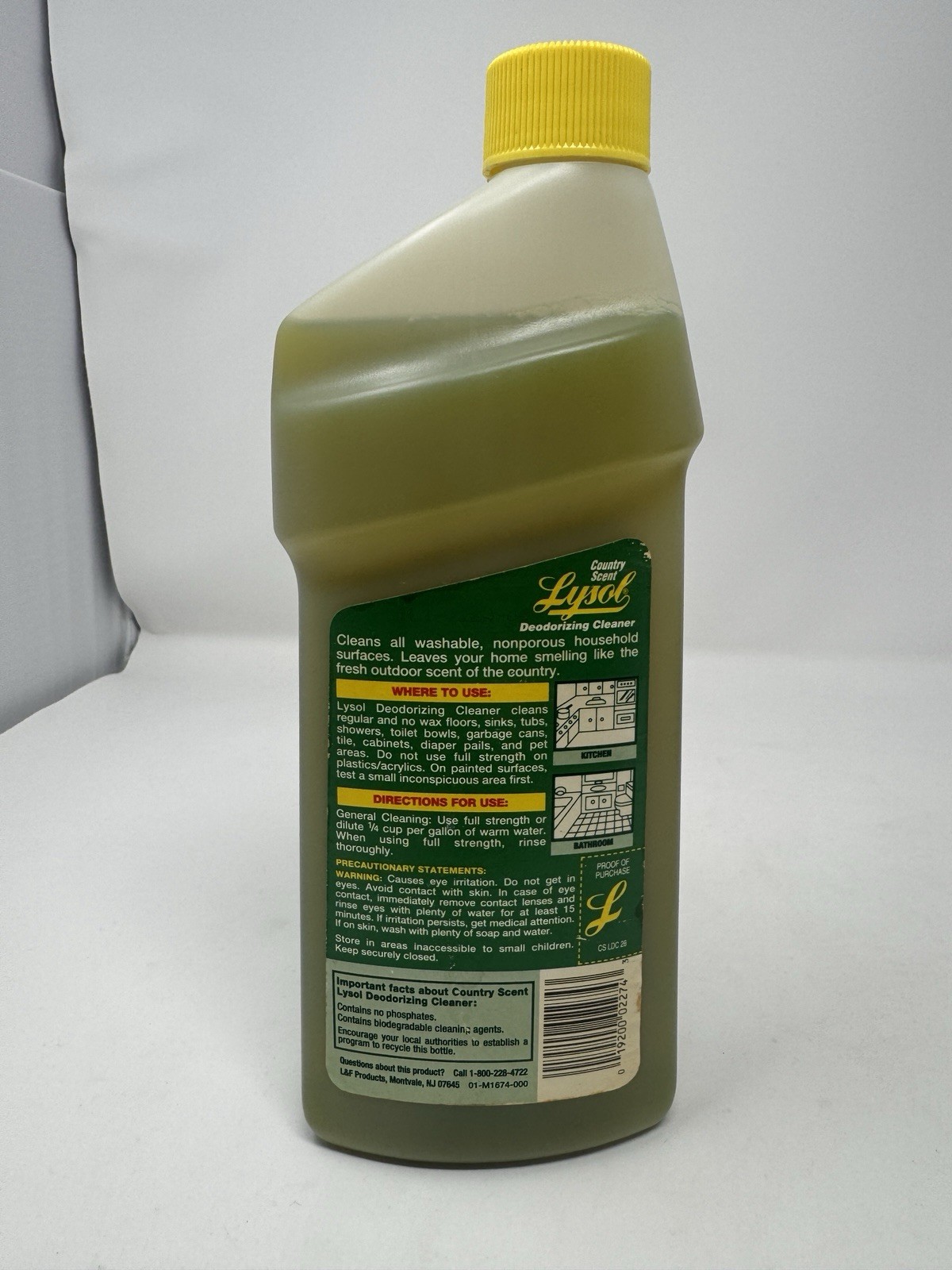 Vintage Lysol Country Scent Deodorizing Cleaner 28fl oz 1990’s Prop 95% Full Mop