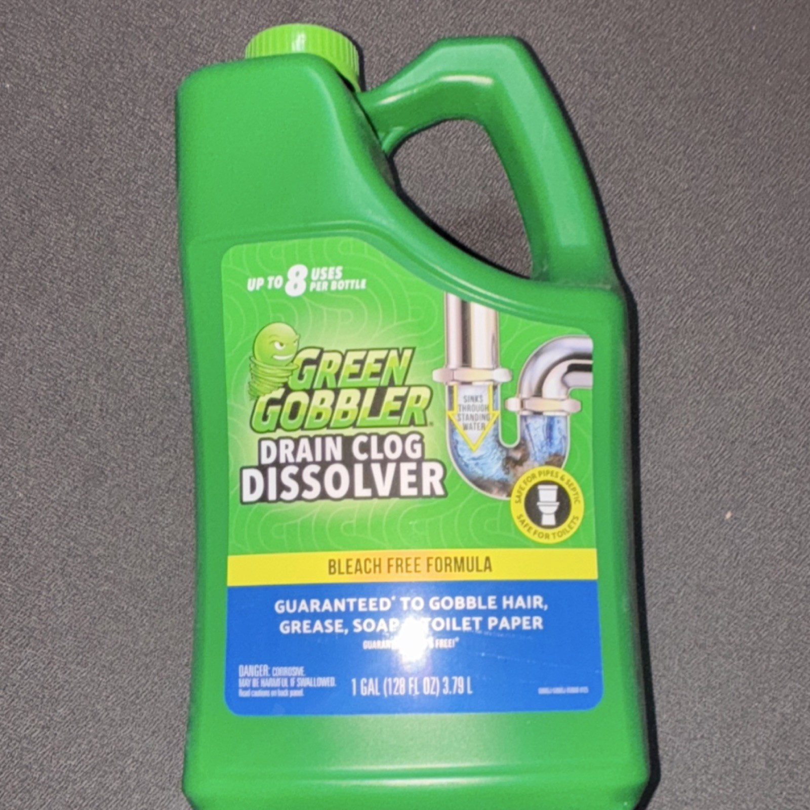 Green Gobbler Drain Clog Remover Bleach Free Formula Liquid 1 gal Toilet Sink/D…