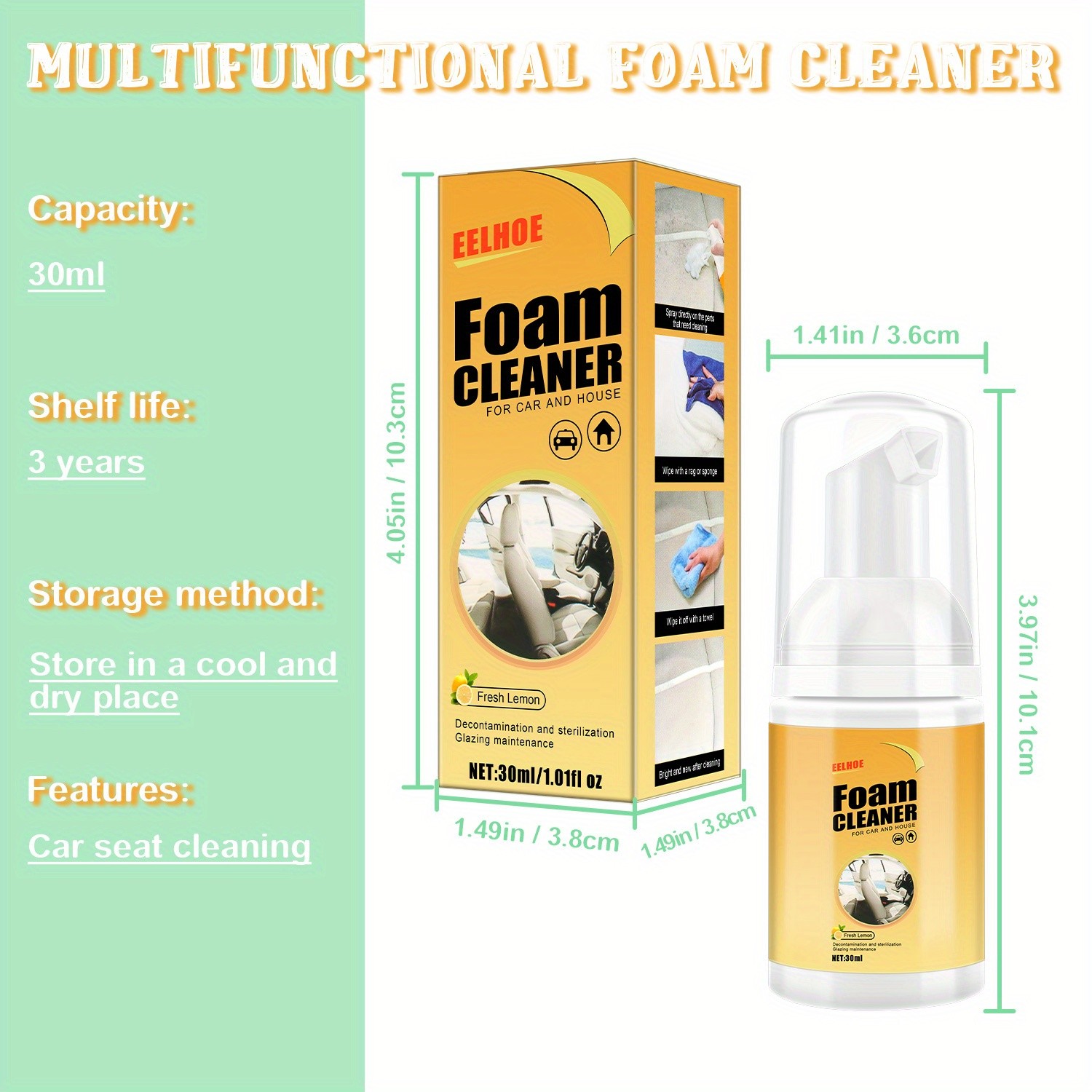 5-piece Powerful Foam Car Cleaner Multi-function Foam Cleaner