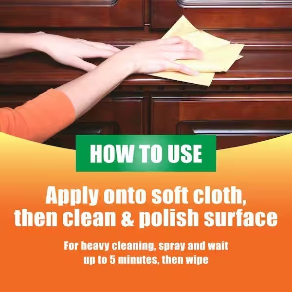 Orange Glo Wood Furniture 2-in-1 Oil Clean & Polish Spray 16oz Shine Protect New