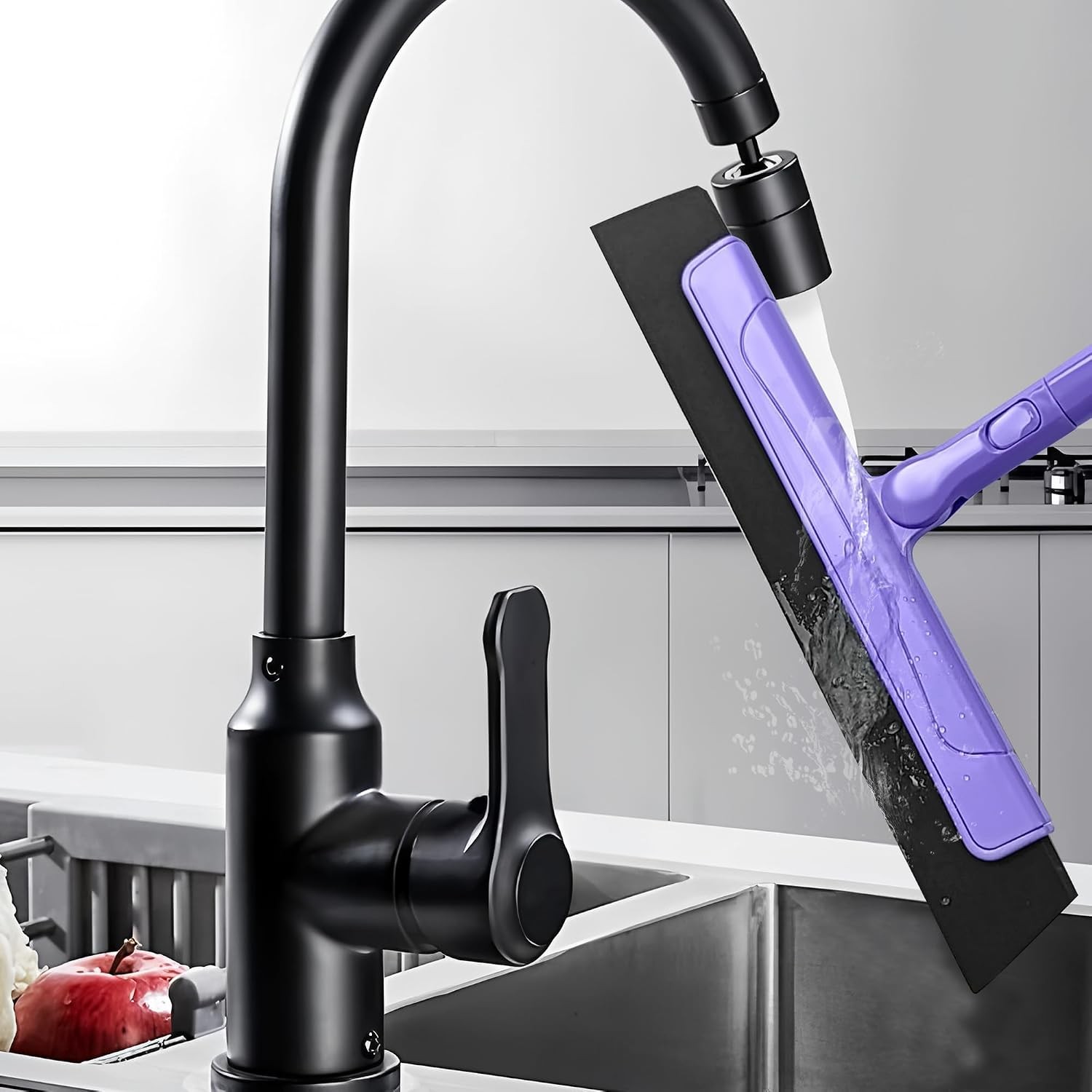 Floor Squeegee with 180° Rotating Head, EVA Foam Blade Squeegee for Floor with