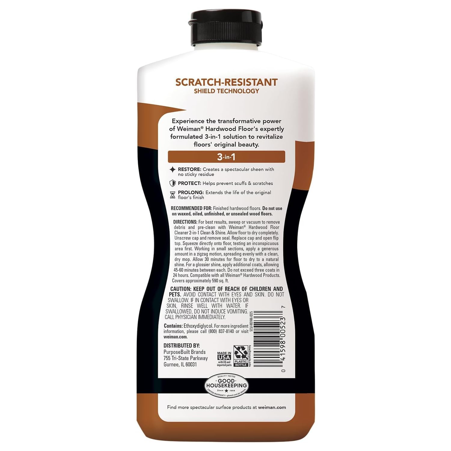 Weiman Hardwood Floor Polish – 32 Ounce – High-Traffic Hardwood