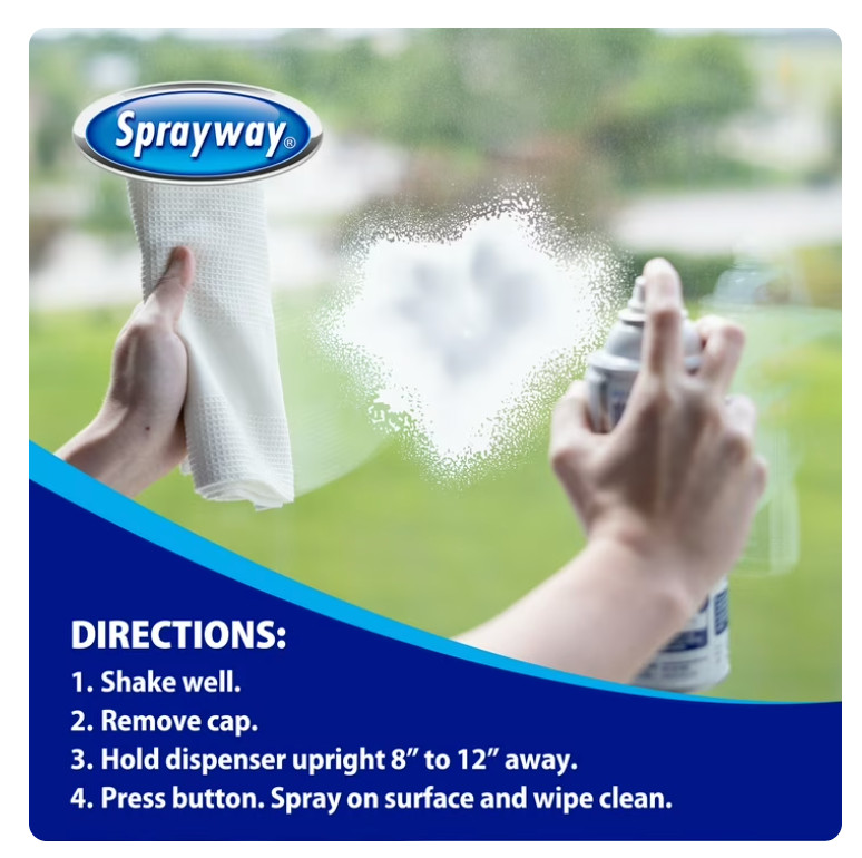 6 Pack Sprayway Glass Cleaner 23 oz Cans FAST Shipping CLEAN SHINE, FRESH SCENT