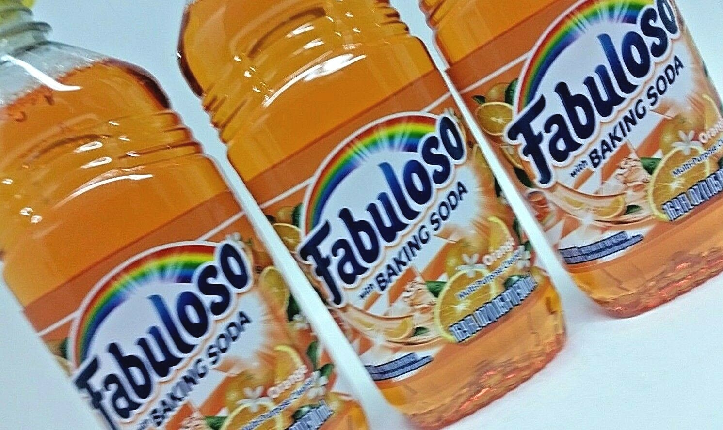3 Bottles x Fabuloso ORANGE w/ BAKING SODA All Purpose Cleaner 16.9 oz Ea Bottle