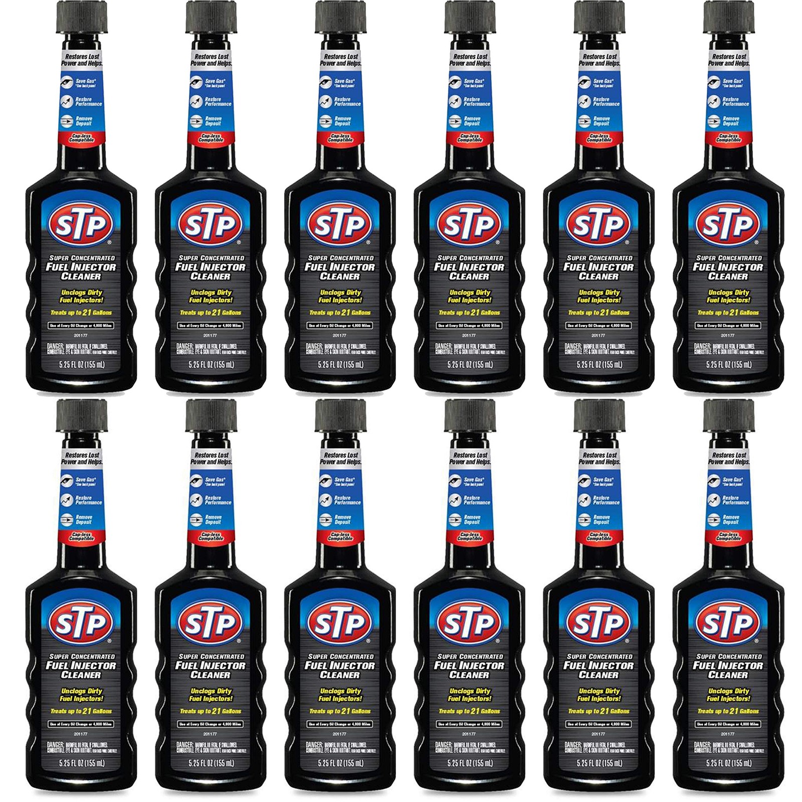 STP Super Concentrated Fuel Injector Cleaner 12 Pack 5.25 fl Oz Bottles