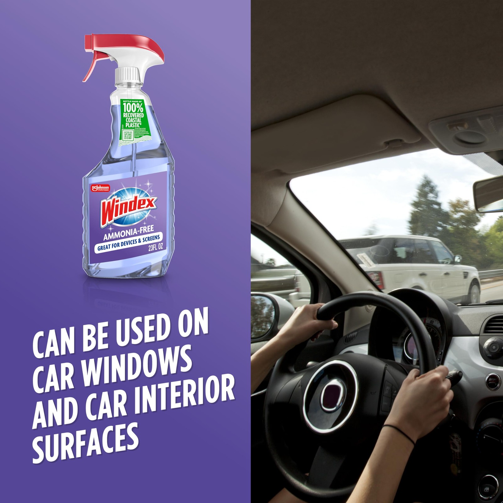 Windex Glass and Window Cleaner Spray Bottle, Ammonia Free, Packaging Designed t