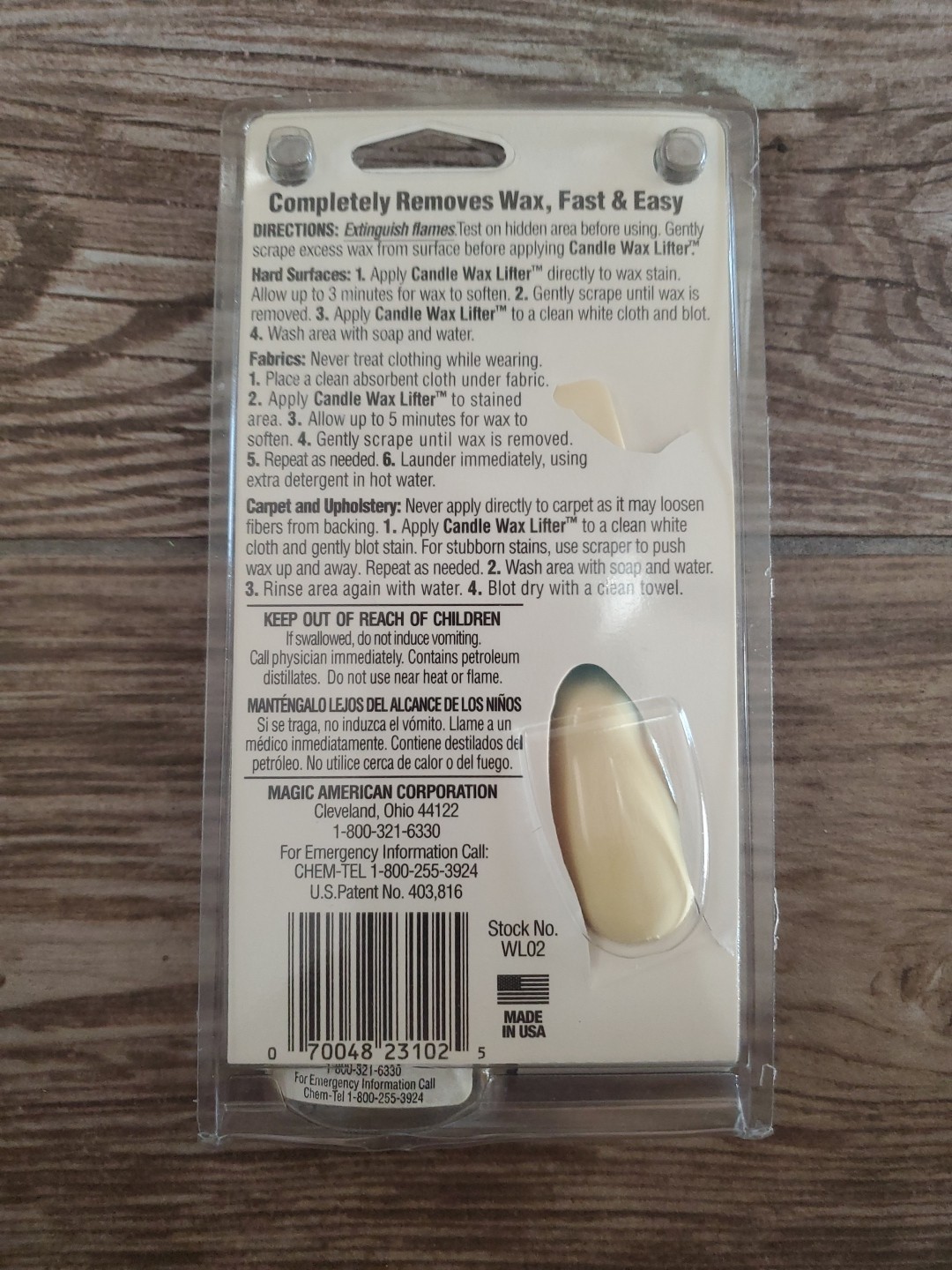 Goo Gone Candle Wax Lifter w/ Pate Tool, 2 oz sealed Table clothes carpet vinyle