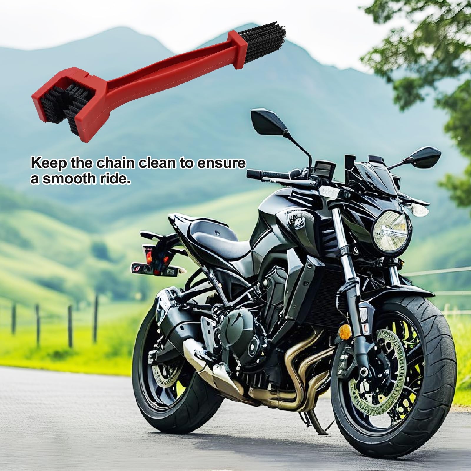 2 Pcs Motorcycle Chain Washer Bike Chain Scrubbing Brush Two Head Cleaning Brush