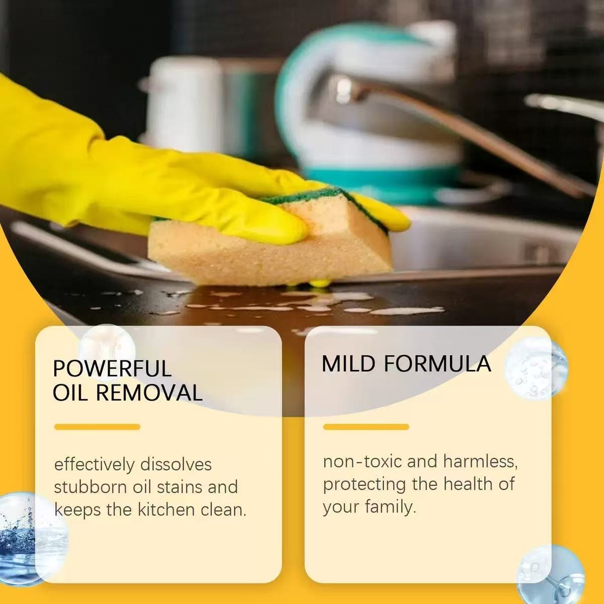 Kitchen Heavy Oil Stain Cleaner Spray Grease Remover for Stove Range Hood