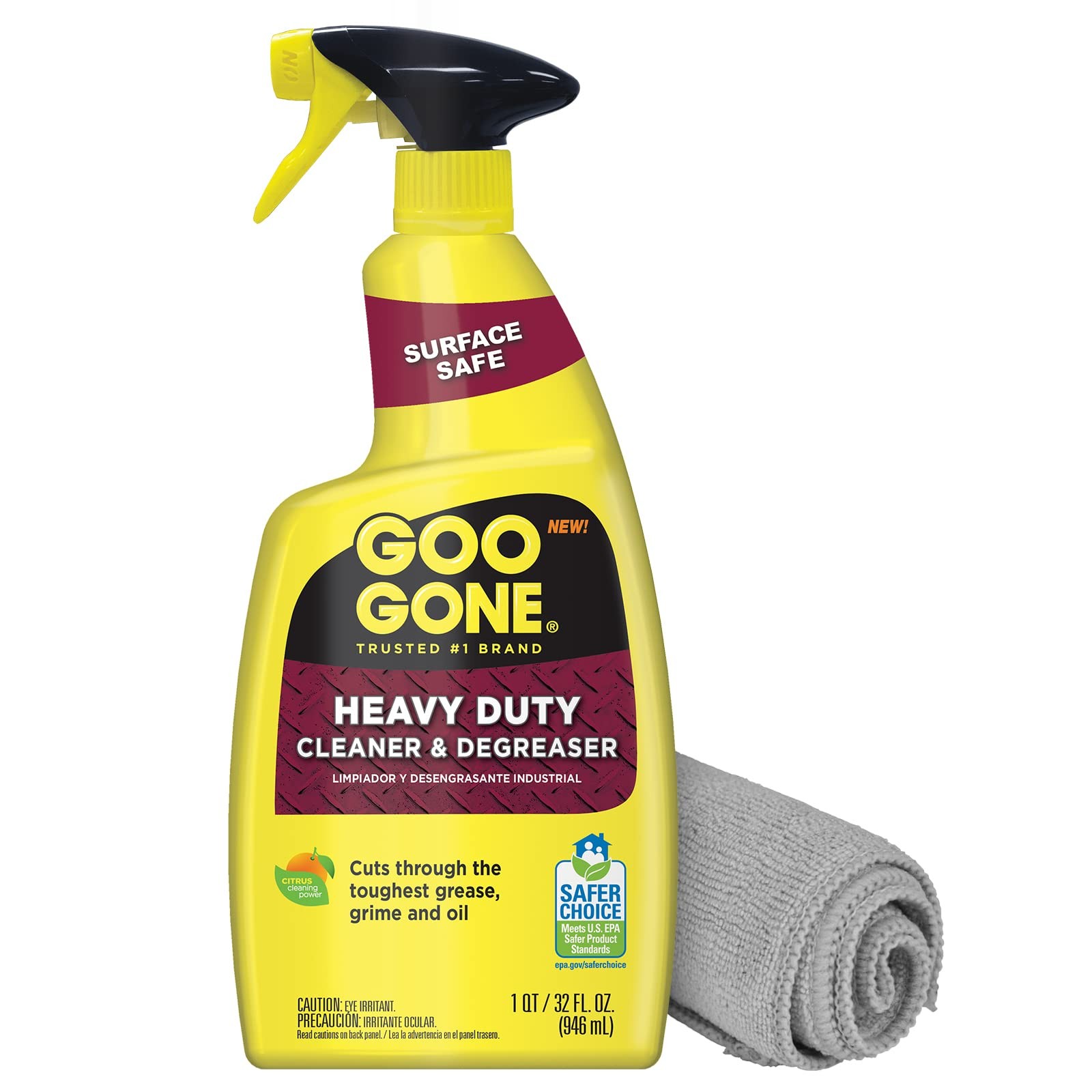 Heavy Duty Cleaner & Degreaser Spray With Microfiber Cleaning Towel – Cuts Th…