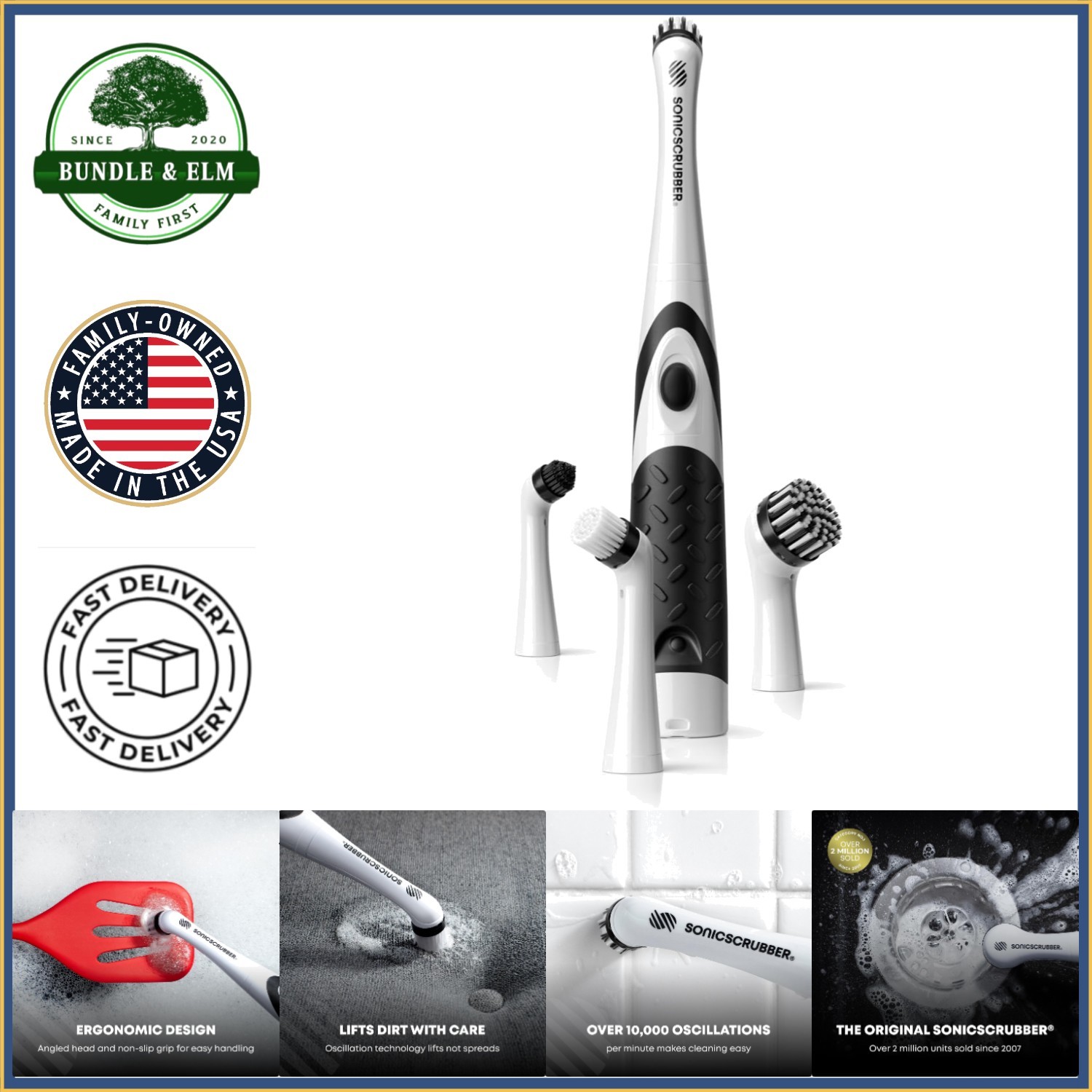 Adjustable Electric Cleaning Brush for Kitchen, Bathroom and Household Surfaces